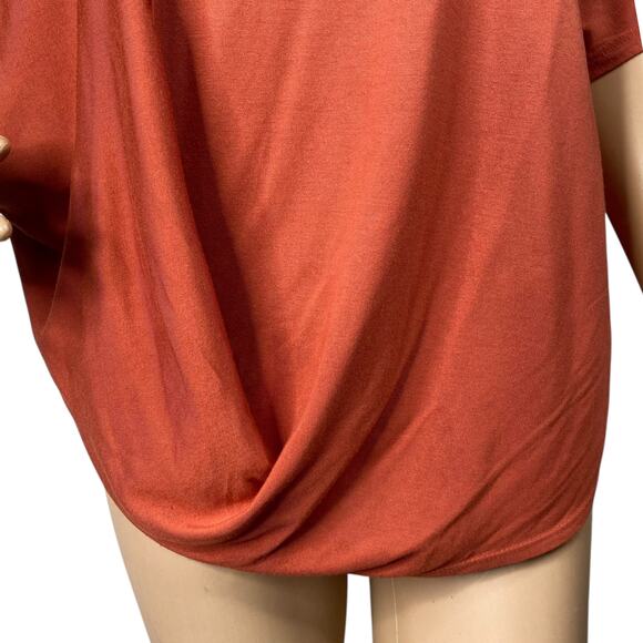 Athleta Dolman Tee Oversized Burnt Orange Draped T-Shirt Top SZ XS - Picture 5 of 12